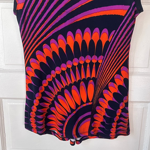 Vintage Y2K Nannette Lepore Babydoll Blouse L Stretch Gathered V-Neck Retro - Picture 15 of 16